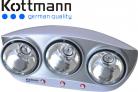Đèn sưởi nhà tắm Kottmann 3 bóng bạc K3BS